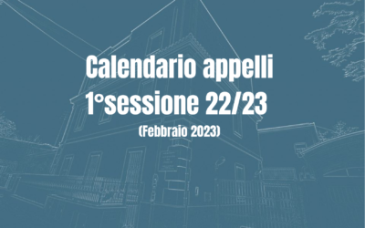 1°sessione 2022/2023 – Febbraio 2023
